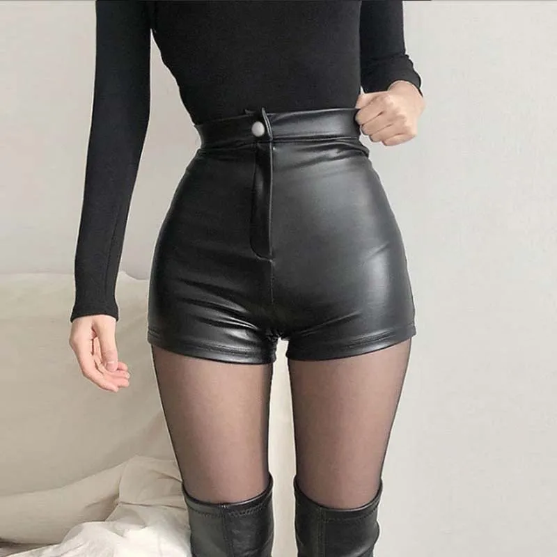 New Women's Sexy Leather Pants Black Leggings