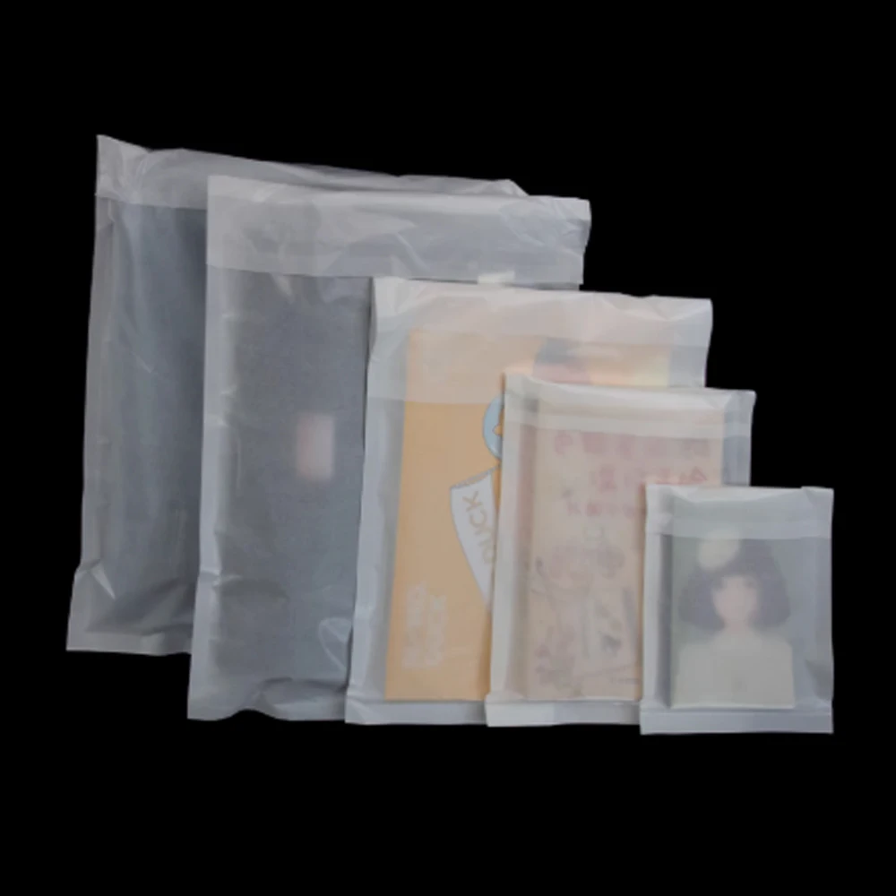 100Pcs/lot Translucent Glassine Paper Bags Self Adhesive Envelope Packing Bags for Business Clothing/Gift Waxed Storage Bags