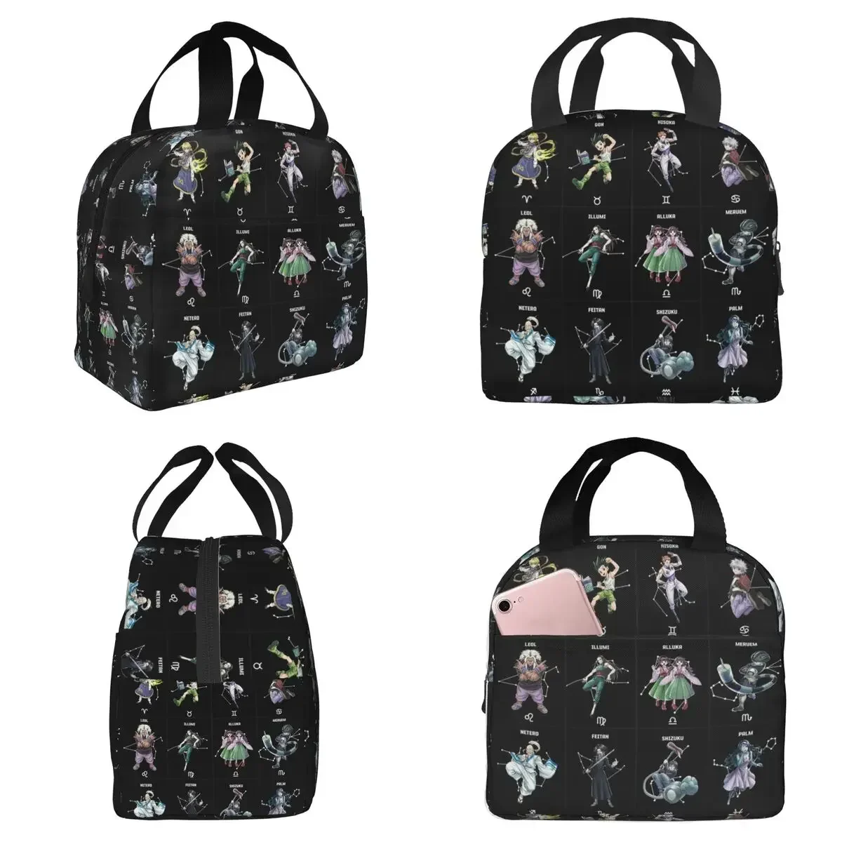 Anime Hunter X Hunter Insulated Lunch Bag for Kids School Cooler Thermal Food Box Tote Portable Lunch Boxes Container