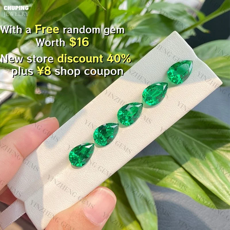 Wholesale Lab Grown Tsavorite Pear Shape With AGL Certificate Loose Tsavorite Gemstone For Diy Earrings Charms Jewelry Making
