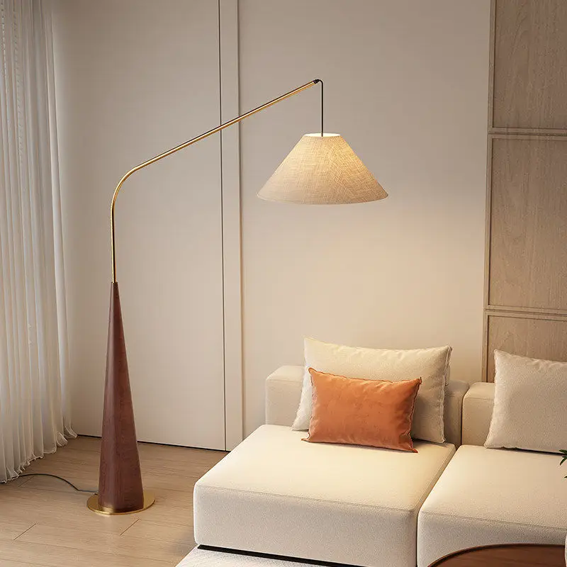 Medieval style floor lamp 2026 new Internet celebrity fishing lamp living room sofa high-end bedroom atmosphere vertical lamp