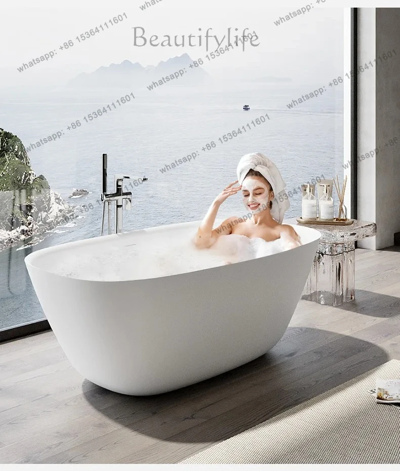 

Thin edge simple wind independent integrated artificial stone bathtub hotel homestay home