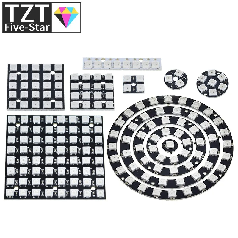 4 8 12 16 channel WS2812 WS2812B WS 2811 5050 RGB LED Lamp Panel Module 5V 1Bit 4Bit 8Bit 12Bit 16Bit 24Bit Rainbow LED Precise