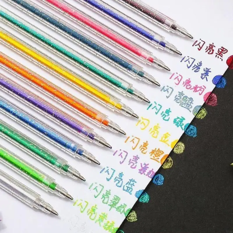 

36 шт., блестящая гелевая ручка, красочная гелевая ручка для рисования, ручка для письма, блестящая ручка-маркер для