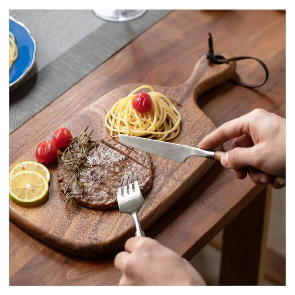 Organic Walnut Wood Kitchen Chopping Board Serving Tray For Bread Fruit Meat Steak Pizza Platter Natural Solid Wood Food Tray