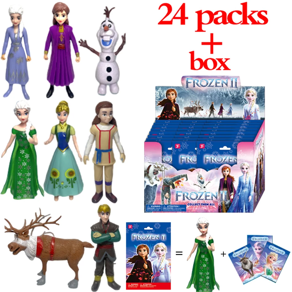 

2-24 шт. Аниме-фигурки «Холодное сердце» Эльза и Анна, ПВХ-модели, настольные украшения, аниме-периферия, мини-игрушки, подарочная коробка-сюрприз