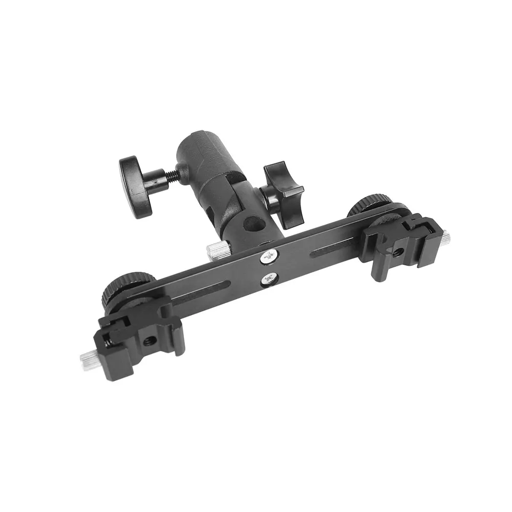 HDRiG-Soporte de zapata fría para Flash, accesorios de estudio fotográfico con 2 Zapata caliente para Flash Speedlight