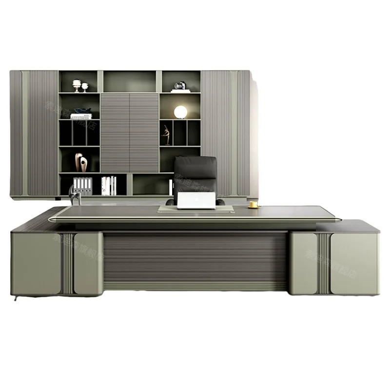 

2025 новая модель в магазин босса, современный президентский стол, офисная мебель, свет, роскошный менеджер, большой классный стол, стол для руководителя