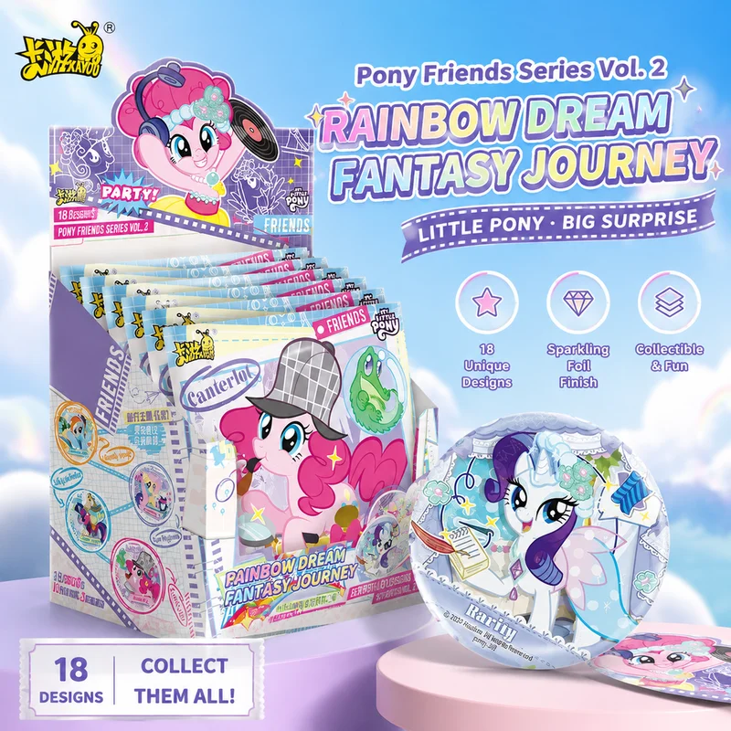 Kayou Oficial My Little Pony Caja Sorpresa Misteriosa con Insignias Pinkie Pie, Rarity, Twilight Sparkle, Mercancía de Anime para Coleccionistas y Fans