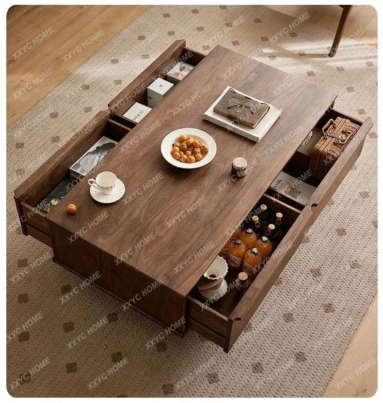 black walnut coffee table simple solid wood living room tea table small apartment