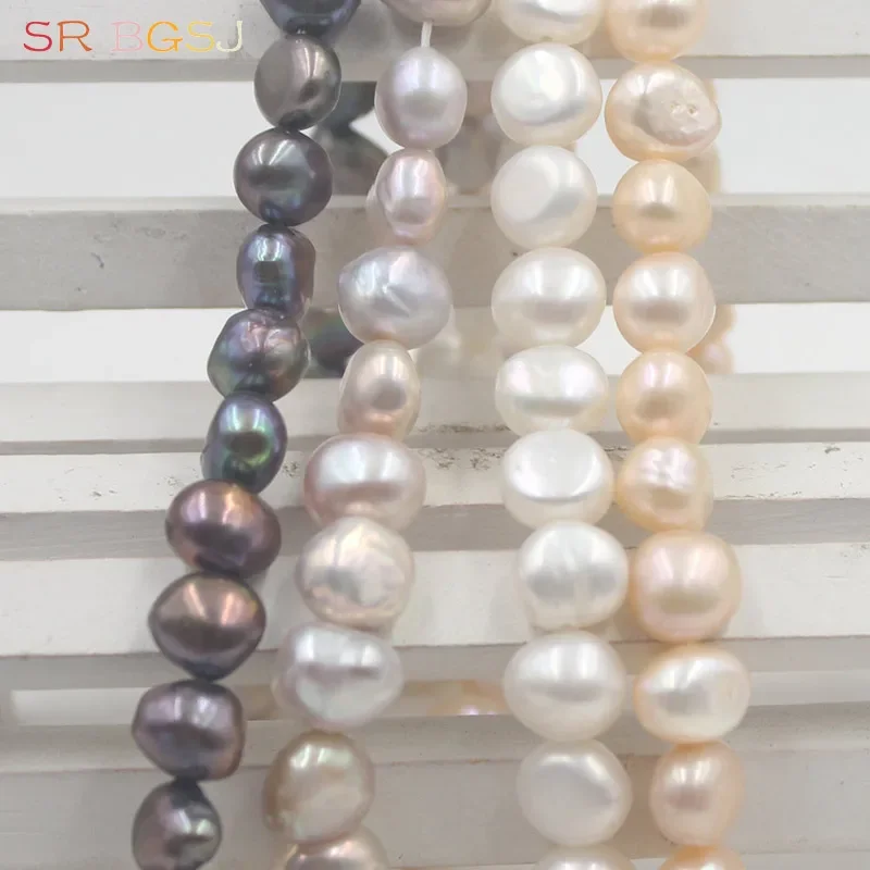 SR 4-5mm 6-7mm 7-8mm 8-9mm Natural Freeform Potato Freshwater Pearl Make Jewelry DIY Beads Strand 14