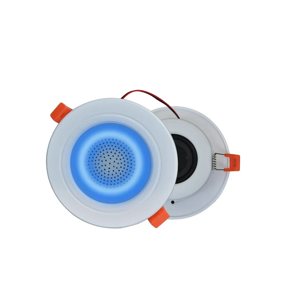 2.5inch TWS Ceiling Speaker 5W Bluetooth-compatible Full Range Roof Loudspeaker Downlight Music LED Speaker Lamp for Living Room