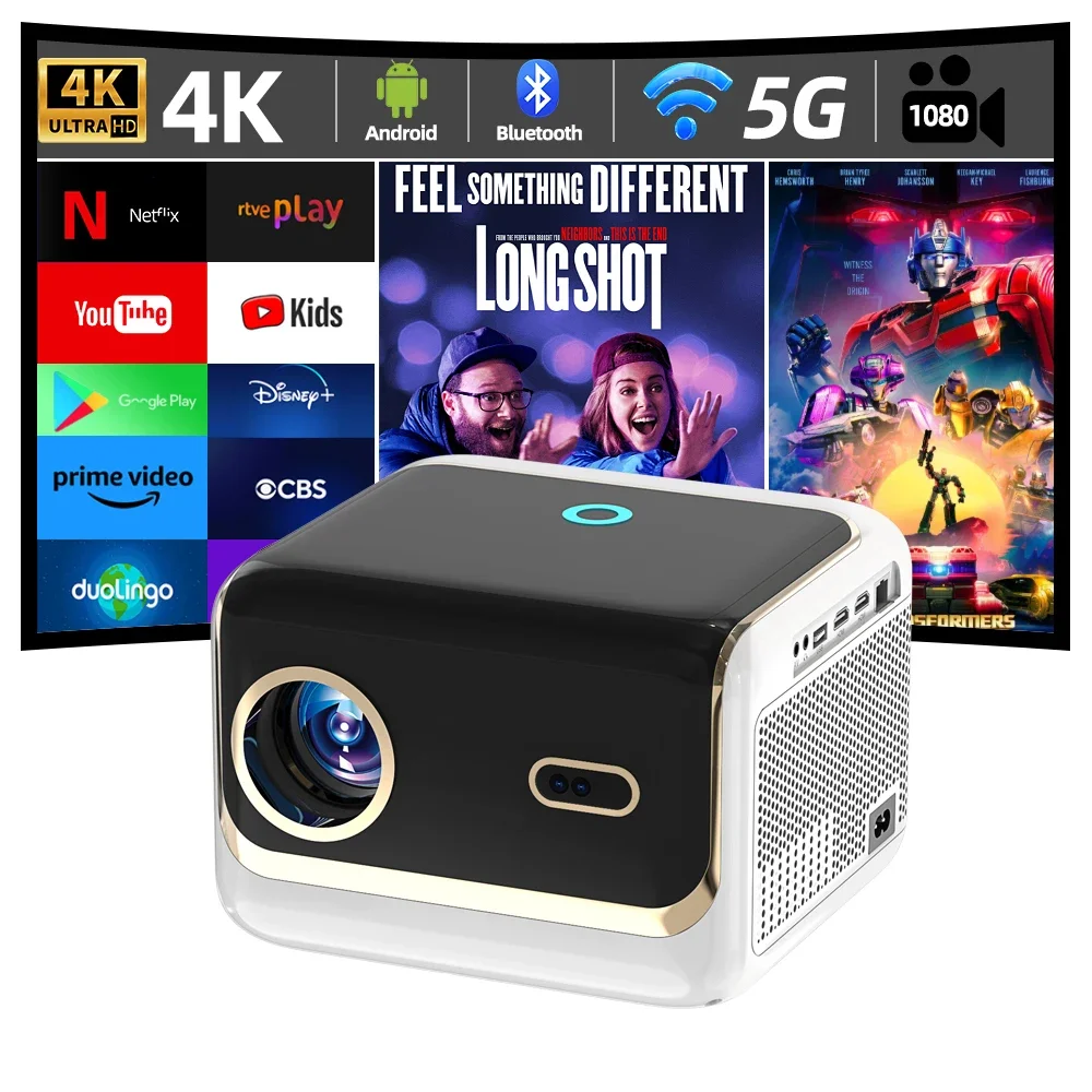 

VIVICINE 1080p Full HD Home Theater Portable 4K Projector,Auto Focus Auto Keystone ,Videos Games Movie Projetor Beamer