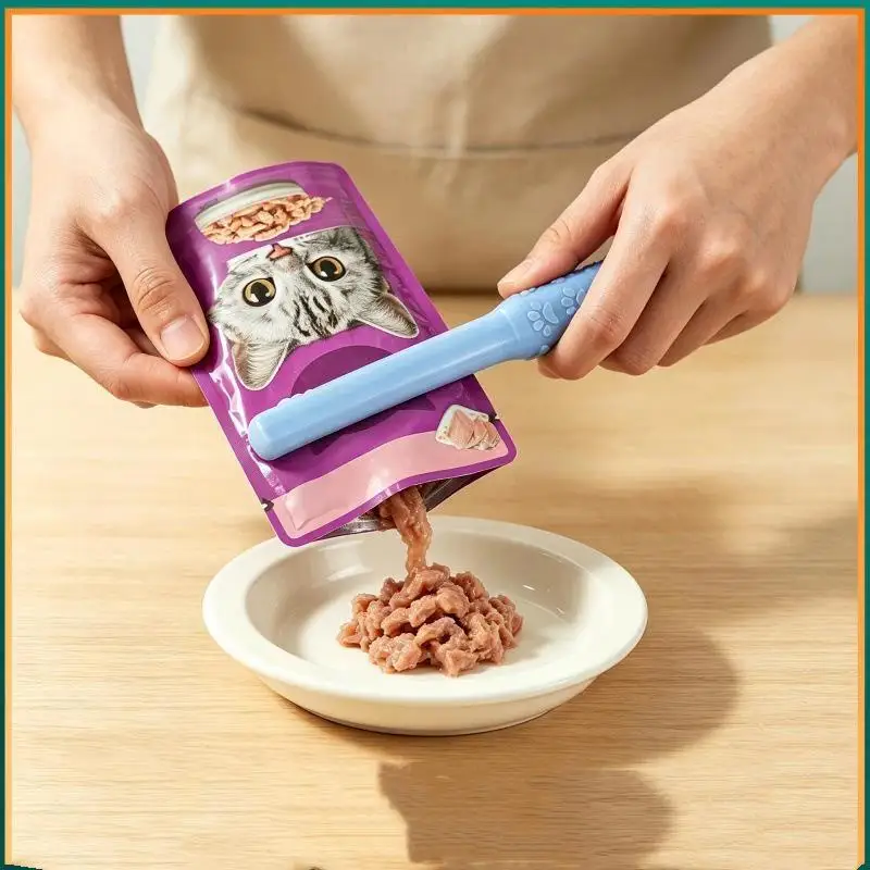 Pet Wet Food Squeezer Cat Dog Wet Meal Pack Squeezing Tool Protective Nails