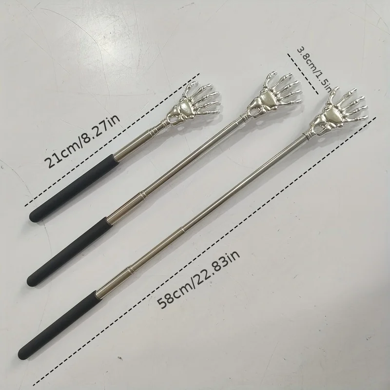1pc Portable Stainless Steel Telescopic Back Scratcher, 8.3‑22.8 Inch Extendable with Comfort Grip, Random Color for Elderly