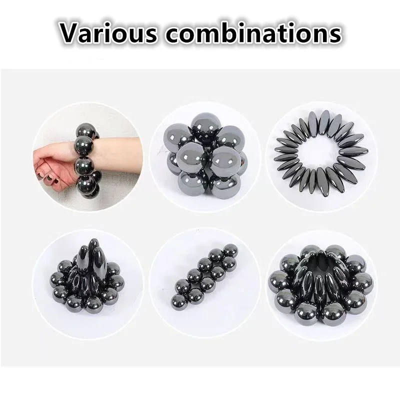 10-30mm Strong Magnetic Large  Magnet Ball Beads Bracelet Stress Relieving Stone Natural Hematite DIY Home Decoration Gift