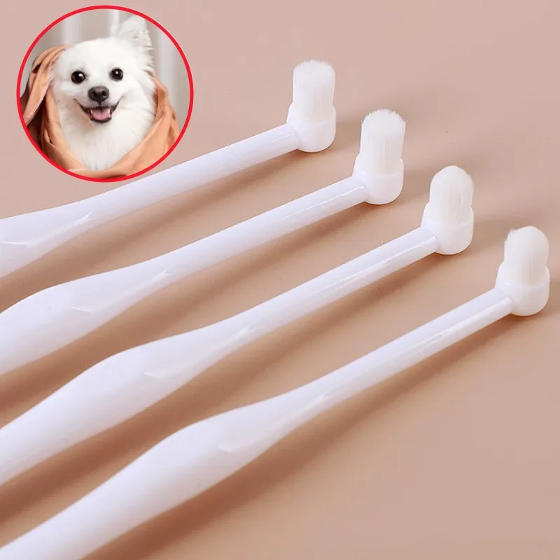 

Dog Toothbrush Dog Teeth Cleaning Small Head Pet Toothbrush Soft Hair Dogs Toothbrushes Dense Hair Brush for Pet Mouth Cleaning