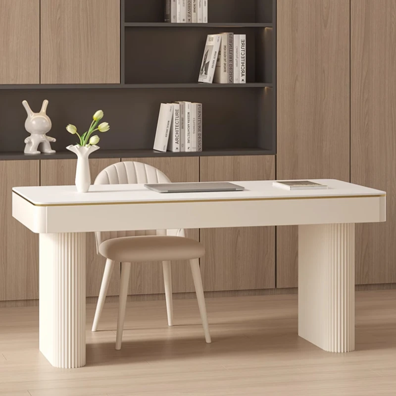 Designer Modern White Office Desks Drawers Chair Asthetic Writing Study Computer Desks Gaming Standing Scrivania Furniture