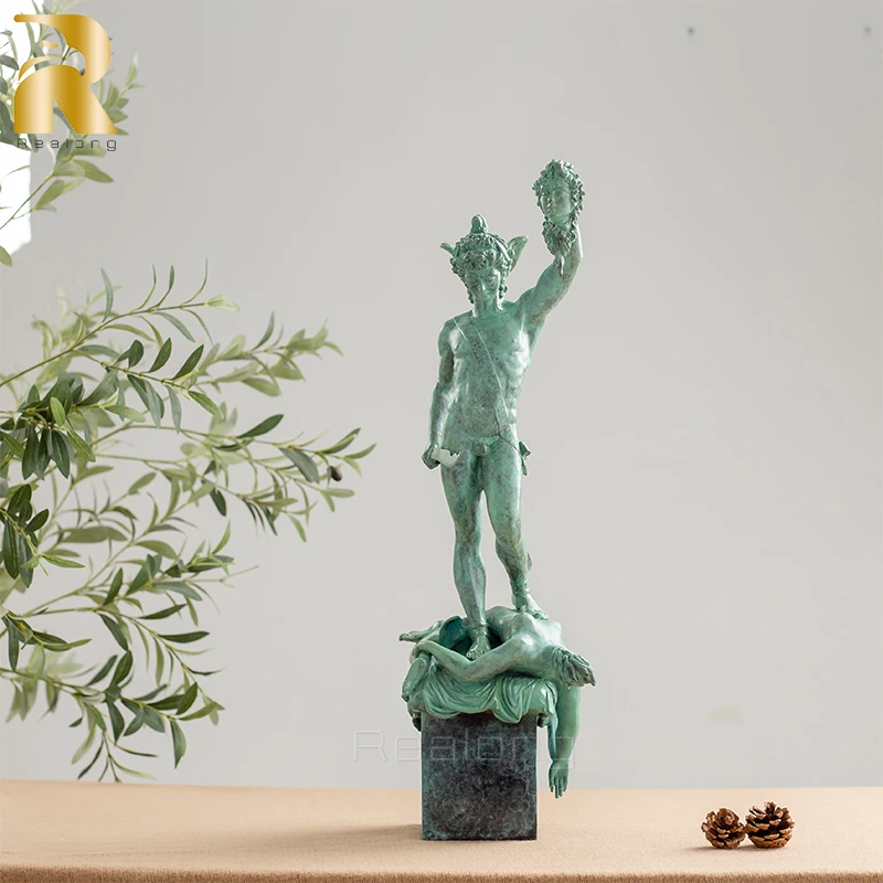 63cm Bronze Perseus With The Head of Medusa Statue Mythology Art Bronze Perseus Sculpture For Home Decor Crafts Ornament Gifts