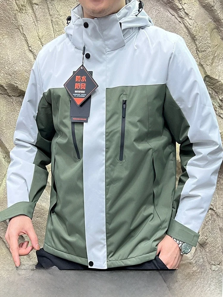 

High-End Graphene Black Gold Men's Cotton Jacket Waterproof Windproof Warm Autumn Winter Hooded Standard Fit Polyester Fiber