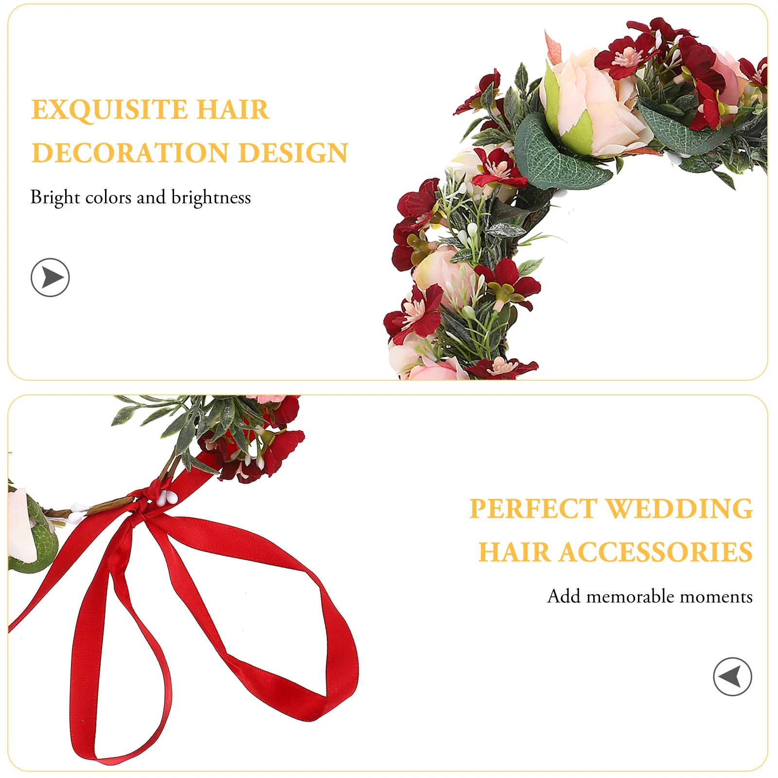 

Bridal Floral Crown Handmade Cloth Flowers Silk Embellished Hair Wreath For Wedding Bridesmaid Mother Of The Groom Seaside