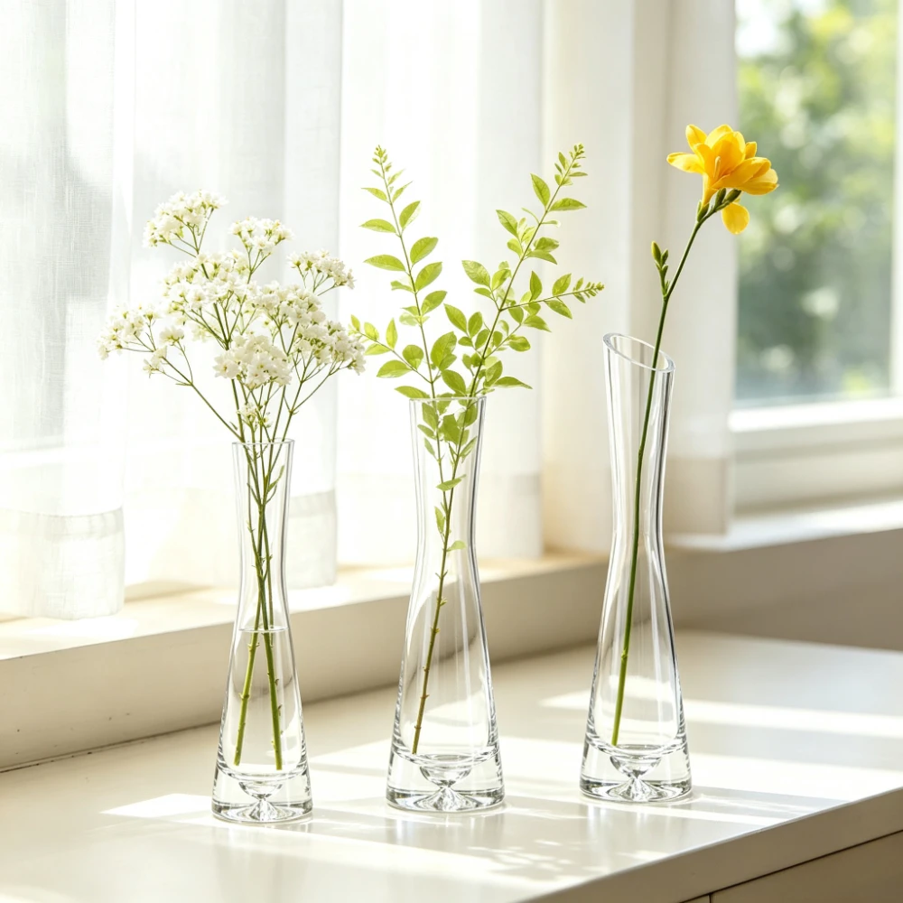 İskandinav Şeffaf Cam Vazo İnc - Glass Vase Nordic incelemesi ve fiyatı