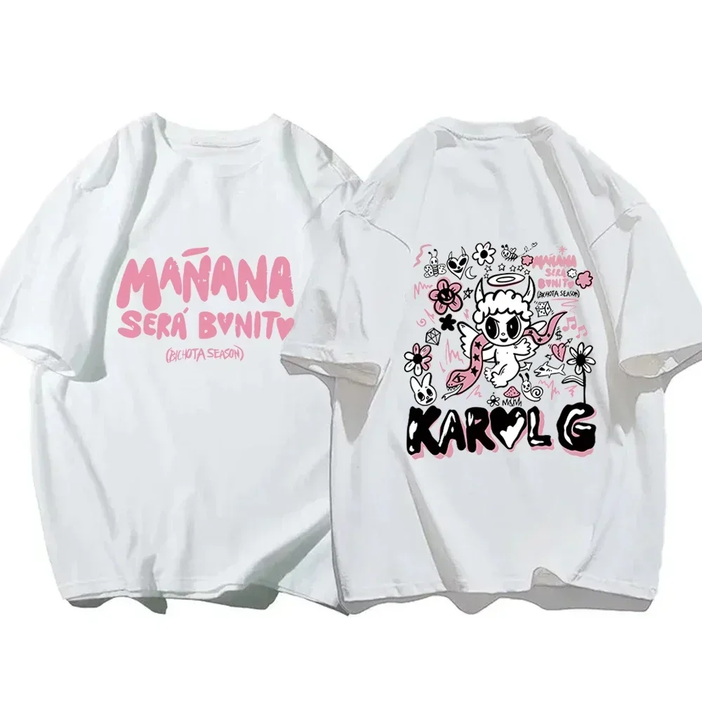 Karol G Print T Shirt Manana Sera Bichota T-Shirts Fashion Harajuku Cotton Breathable Short Sleeve Unisex Summer Tops Streetwear