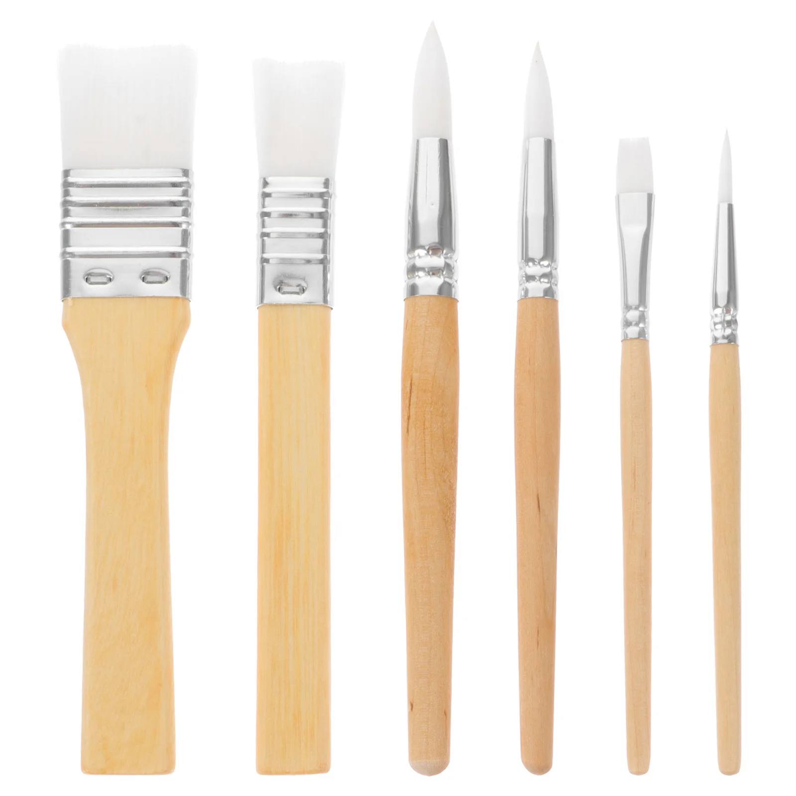 

6pcs Oil Painting Brush Set Watercolor Wooden Handle Painting Tools For Kids Students Artists Portable Craft Drawing