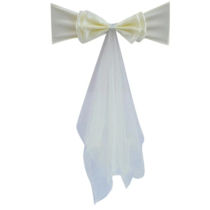 Satins Chair Sashes Chair Satins Tie for Wedding Reception Dining Room Party Decoration