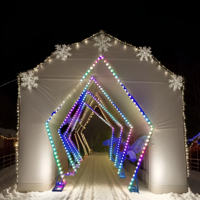 Custom. Outdoor DMX Holiday Decorations 3D Motif Arch Tunnel Innovative Lighting for the Season