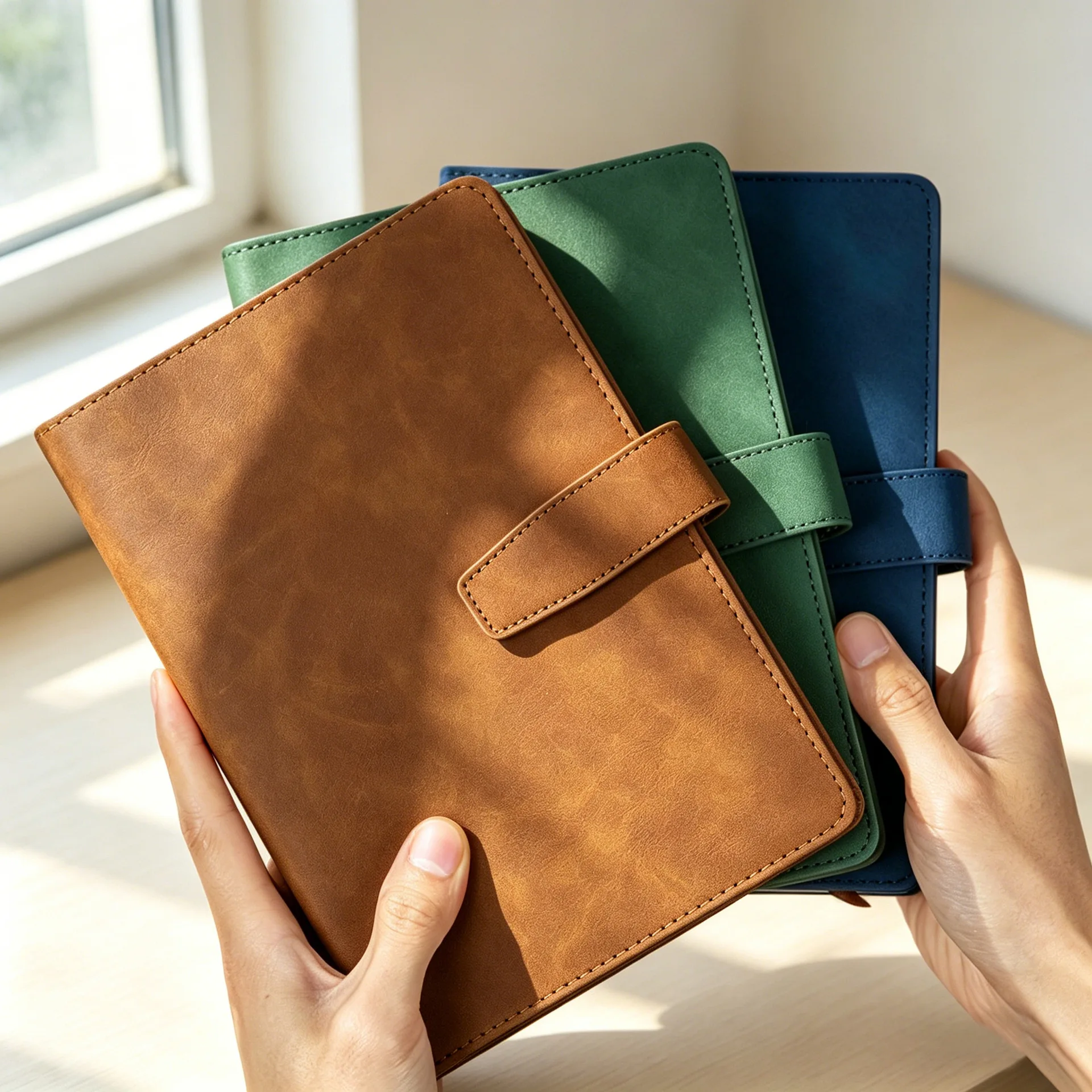 Text Thickened A5 Notebook with Pen Retro High Quality PU Leather Work Travel Notepad Personalized Name Diary