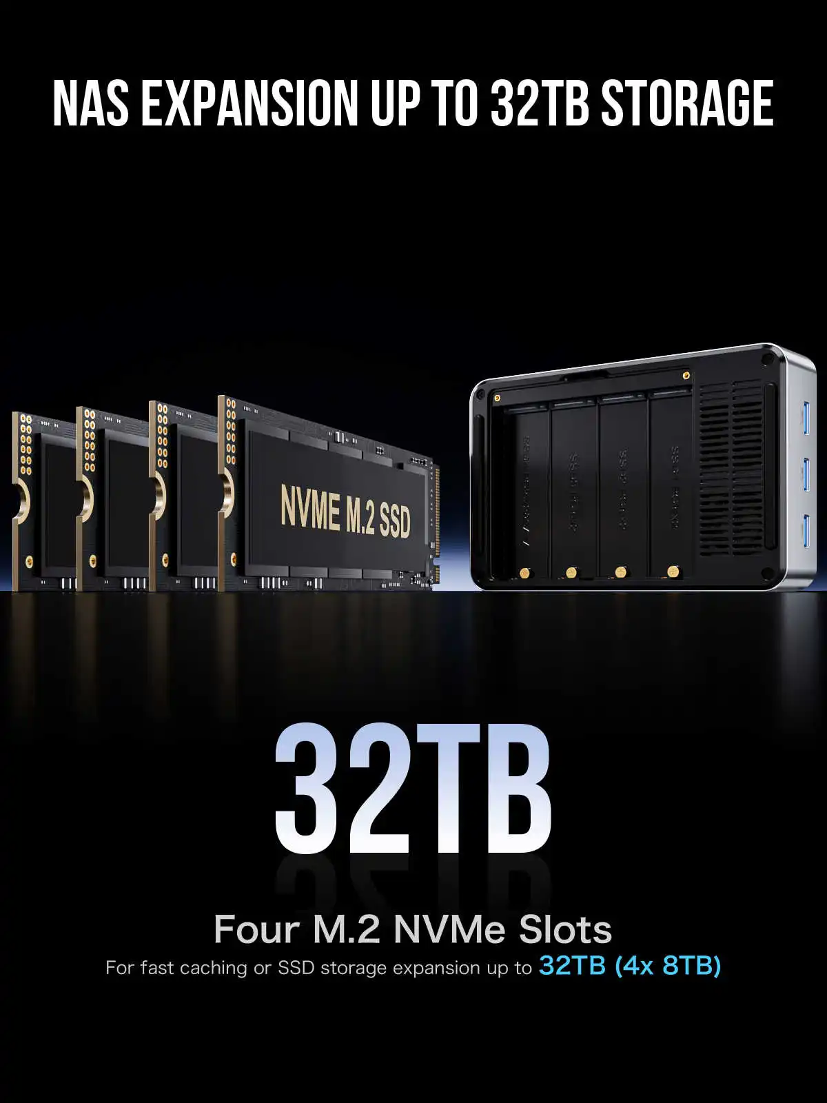 Mini PC NAS Intel N150 Dual Boot Ubuntu Windows 11 Pro Linux Desktop Computer 4 * M.2 NVMe Slots Dual NIC 2.5GbE USB-C 10Gbps