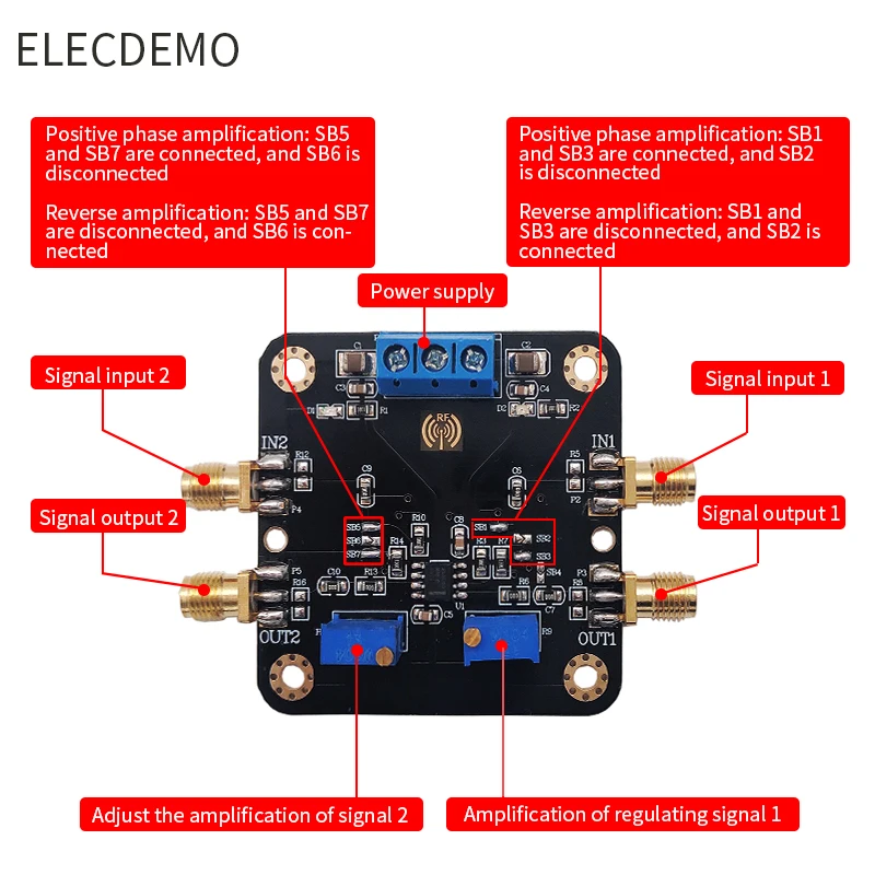 THS4012 module high-speed operational amplifier 290M voltage feedback amplifier 2022TI cup electronic competition