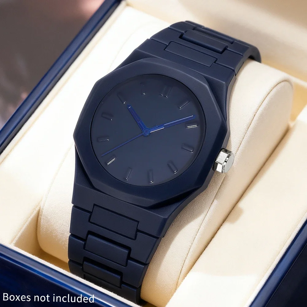 1pc casual men's handsome watch, dial with scale, textured strap, a good choice for daily matching
