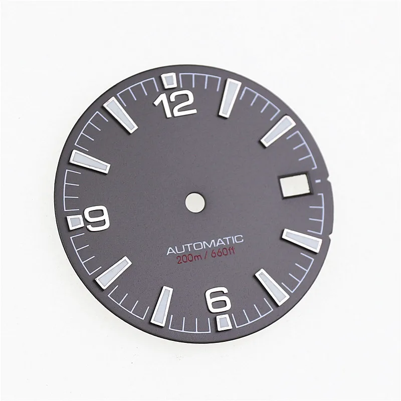 High Quality 28.5mm Nh35 Watch Dial With Green C3 Bright Luminous For Crown At 3 3.8 Clock  Nh35A Movement Mod Accessories