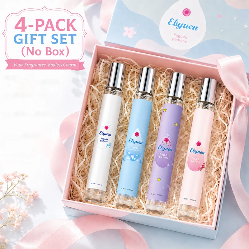 Elywen 35ml Women's Pocket Perfume Spray, 4 Scents Long Lasting Floral Fruity Fragrance, Travel Body Mist Gift for Her