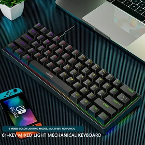 Mini Backlit RGB Gaming Keyboard Key Key, DIY Custom PBT Keycap, Hotswap, Pink, White, USB, PC, 60%, Gamer Mechanic, K620 8 Main Sales White Keyboard - №4