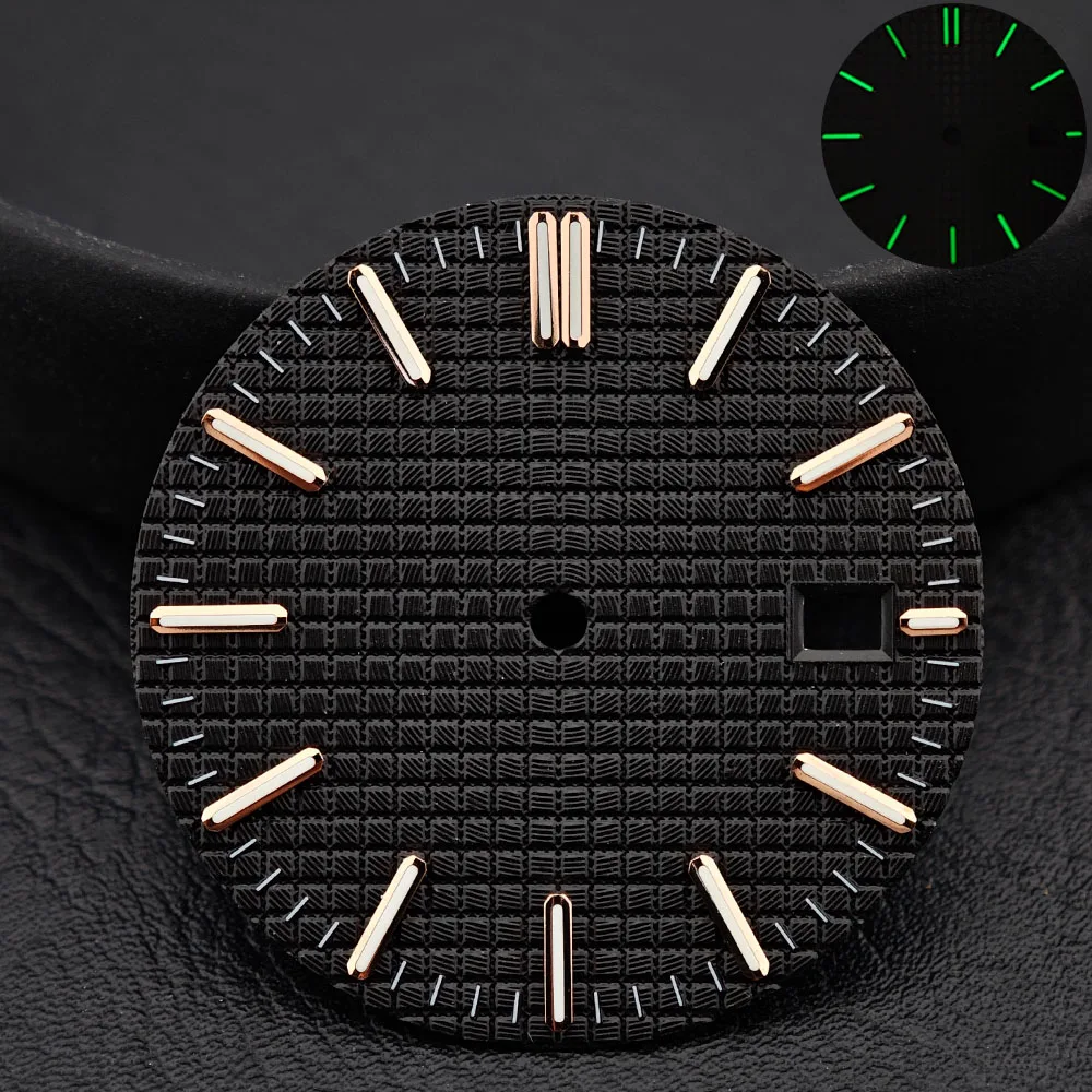 NH35dial 31.8mm Diameter Single Calendar Dial for NH35 Watch Movement with Green Illuminated Dial and Hands Accessories image 4