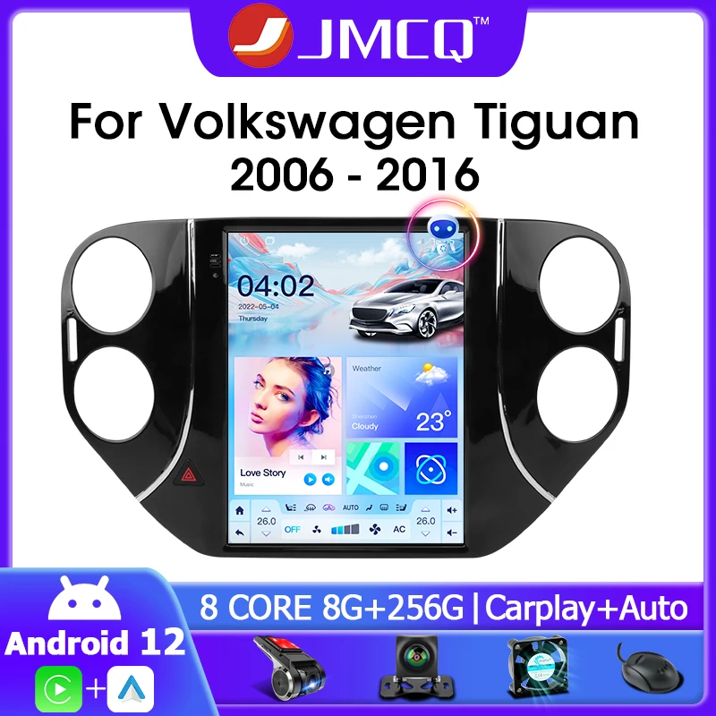 

JMCQ 9.7" 2Din Android 12 Car Radio for VW Volkswagen Tiguan 2007-2016 Multimedia Video Player 4G Wireless Carplay Head Unit GPS