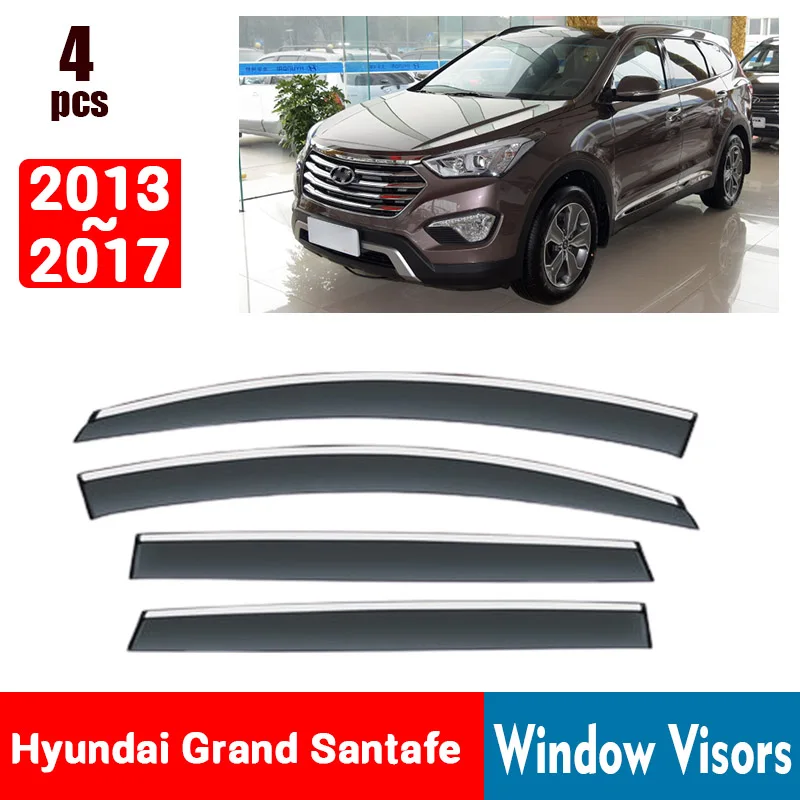 

Оконные козырьки для Hyundai Grand Santafe 2013-2017, дождевики для окон, дождевик, дефлектор, тент, защита на вентиляционное отверстие, затеняющий чехол