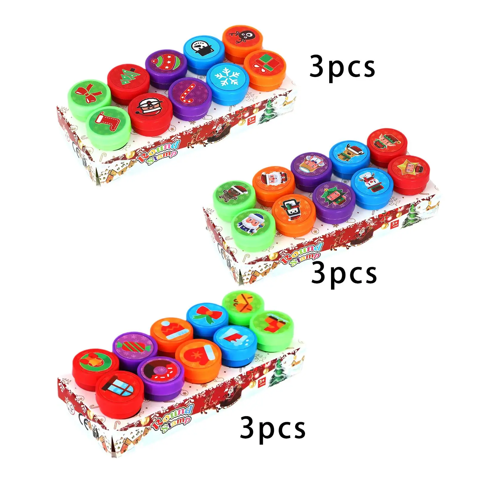 30x Christmas Stamps DIY Craft Self Ink Funny Handcraft Decoration Cartoon