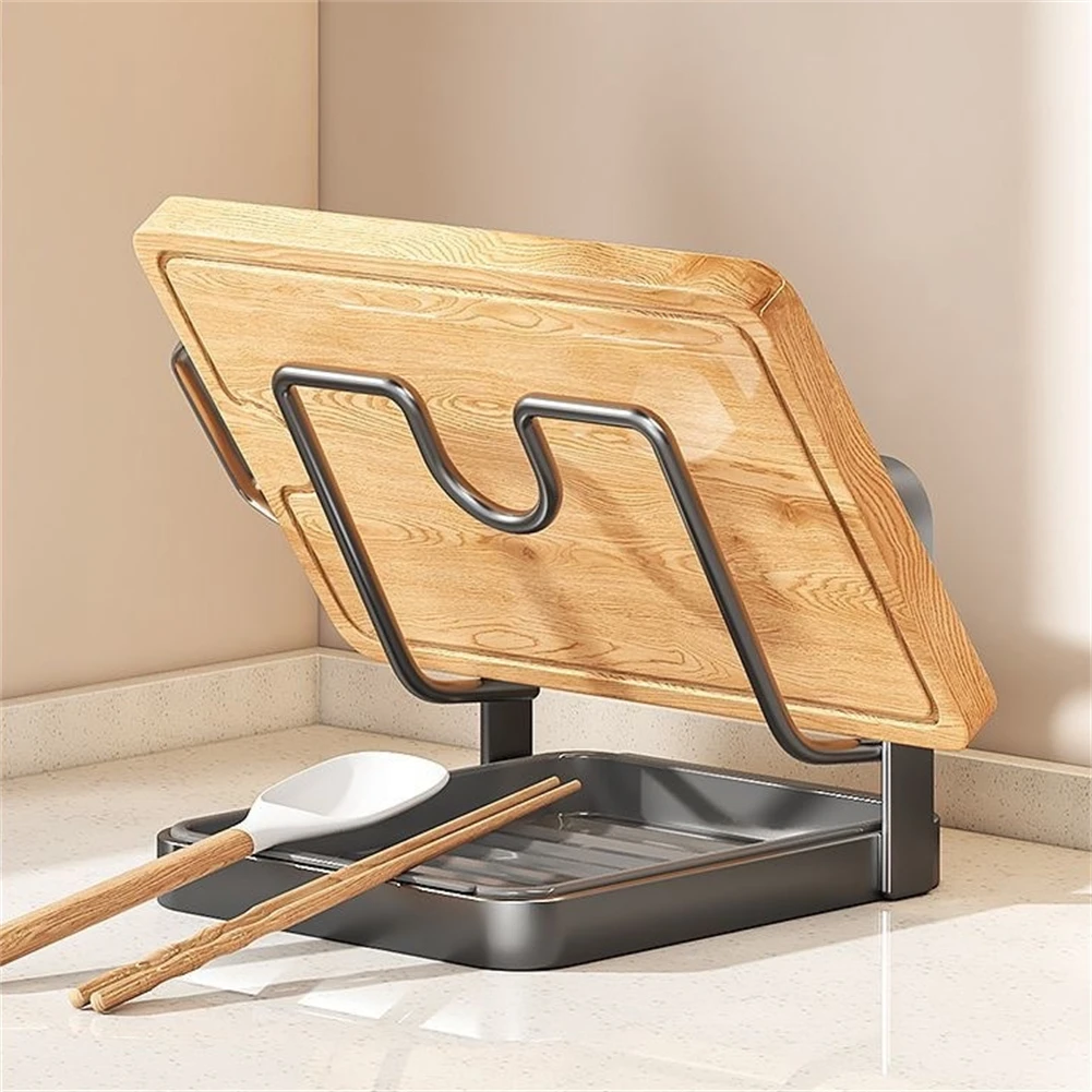 For Kitchen Countertop Pot Lid Holder with Spoon Rest for Organizing Cooking Utensils and Lids in a Compact and Functional Way