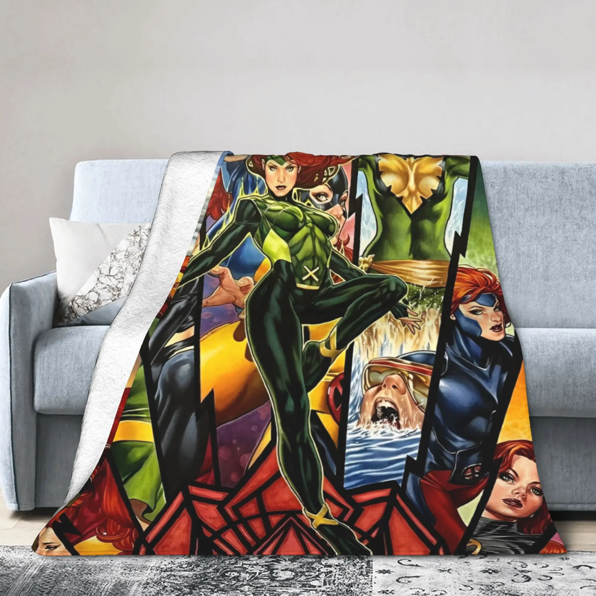 

Одеяла X-Men Jean Grey Phoenix Flames Force, фланелевые потрясающие мягкие пледы для дома, ресторана, осень/зима, путешествия