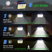 IP65 Waterproof Solar Outdoor Garden Lights Super Bright 148 LEDs Motion Sensor Wall Light Solar Powered Security Lamp 3 Modes 3