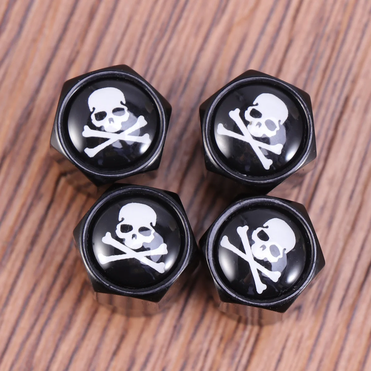 

4Pcs Car Tyre Valve Caps Skull Pattern Aluminum Alloy Durable Universal Dust Caps for Vehicles Trucks Pickups Tyre Cap