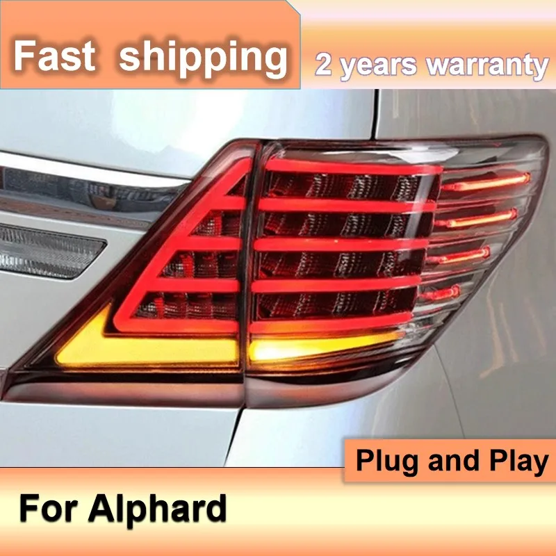 Car Accessories for Toyota Alphard Rear Tail Lights 2009-2014 Alphard Tailights DRL+Turn Signal+Brake+Fog+Reversing