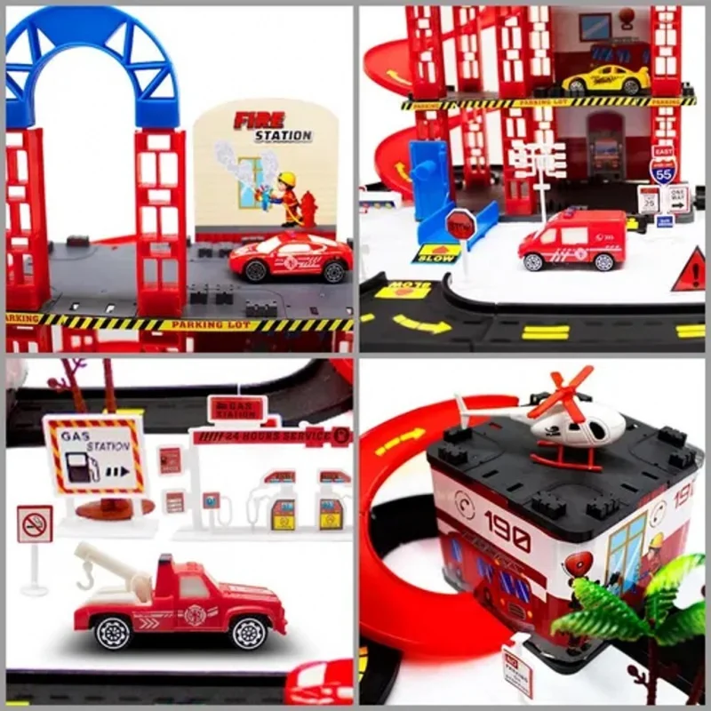 Pista de Carrinhos Brinquedo Hot Posto de Bombeiros Mega Compras