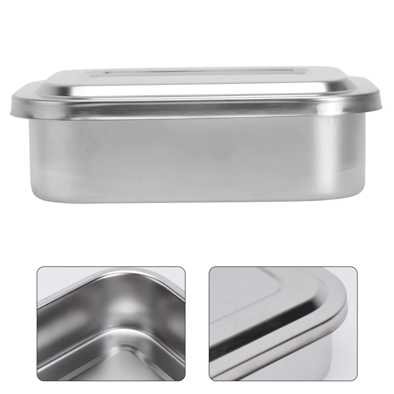 

Stainless Steel Instrument Tray 6 Inch With Lid High Temperature Resistant Surgical Clinical Laboratory Experiment Storage
