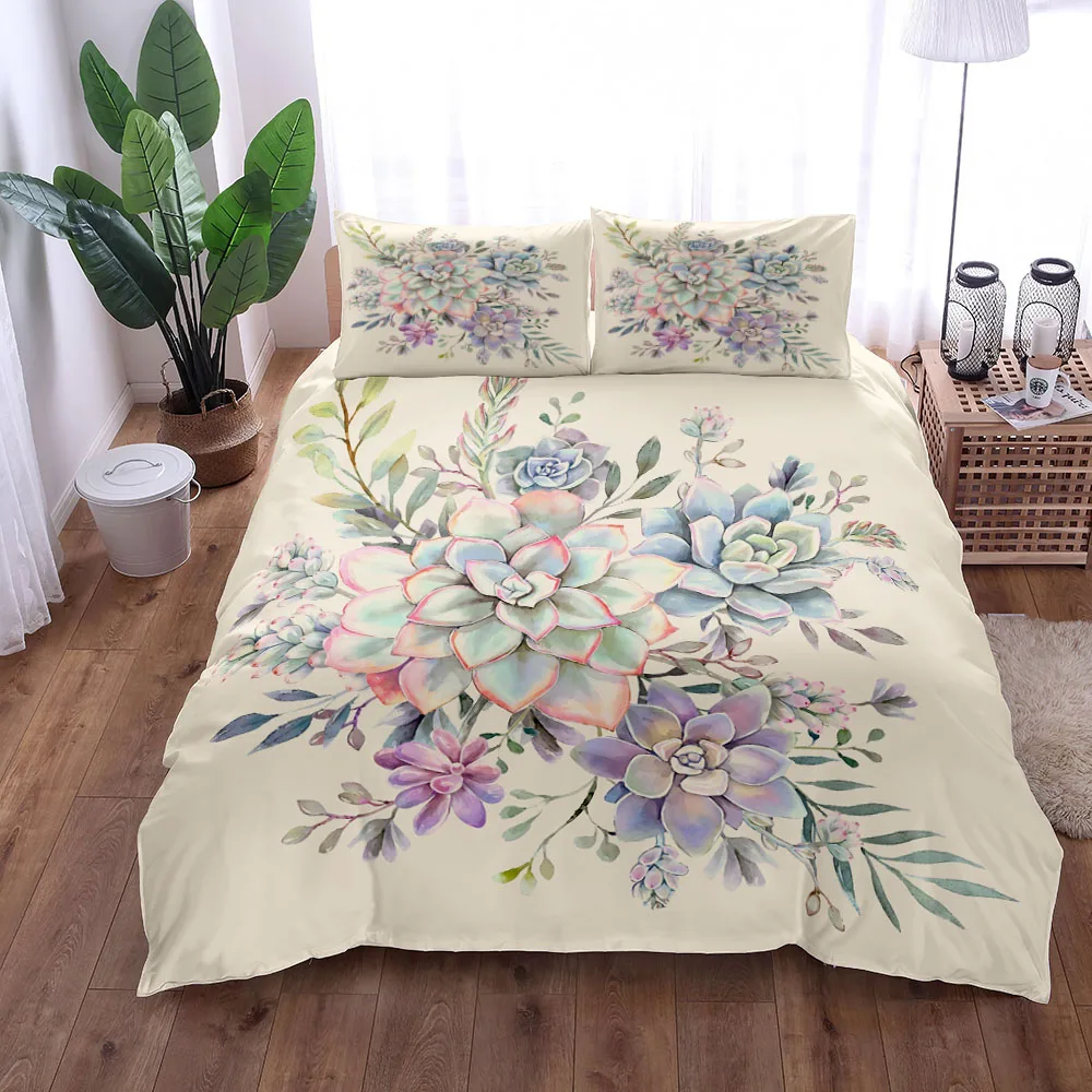 

Cactus Plants Ink Duvet Cover Set King Queen Double Twin Single Bed Linen Set