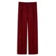 Women Chic Fashion Office Wear Straight Pants High Waist Zipper Fly Female Trousers